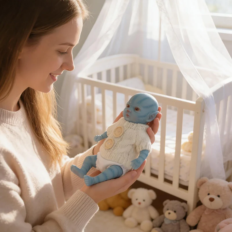 

Кукла-реборн NPK 8'' из супермягкого цельного силикона, эластичная, светящаяся в темноте, с милыми ушками феи