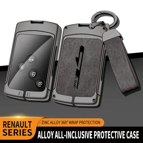 Imagen 1 del producto Funda de aleación de Zinc para llave de coche, carcasa Fob para Renault Duster, Captur, Clio, Logan, Megane 1, 2, 3, Koleos Scenic, Renault GT line