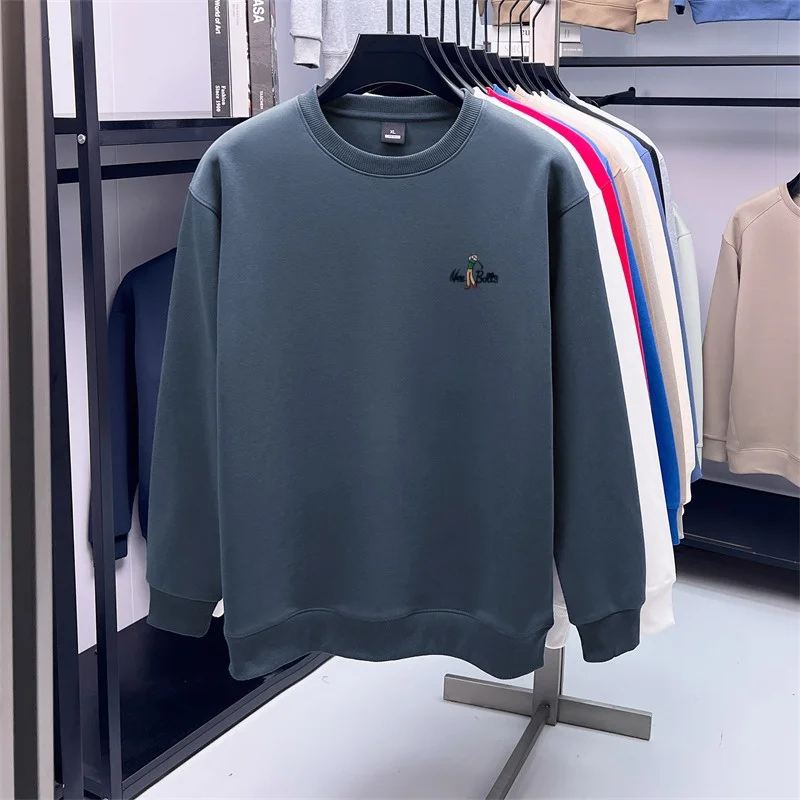 Hochwertiges Sportshirt mit Rundhalsausschnitt, Herrenmode, Luxusmarke, lässiges Golfshirt mit Buchstabenstickerei, bequemes Langarm-T-Shirt – Detail 21