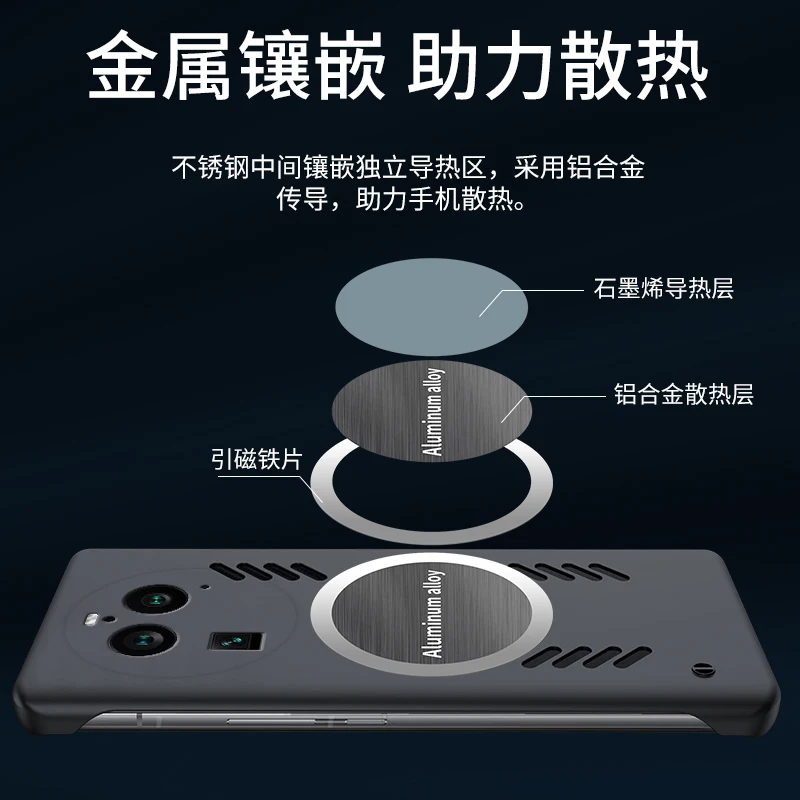 Cooling Heat Dissipation Case for OPPO Find X6 Pro Case Frameless Graphene Heat Dissipation Cover Find X5 Pro Funda Capa Shell