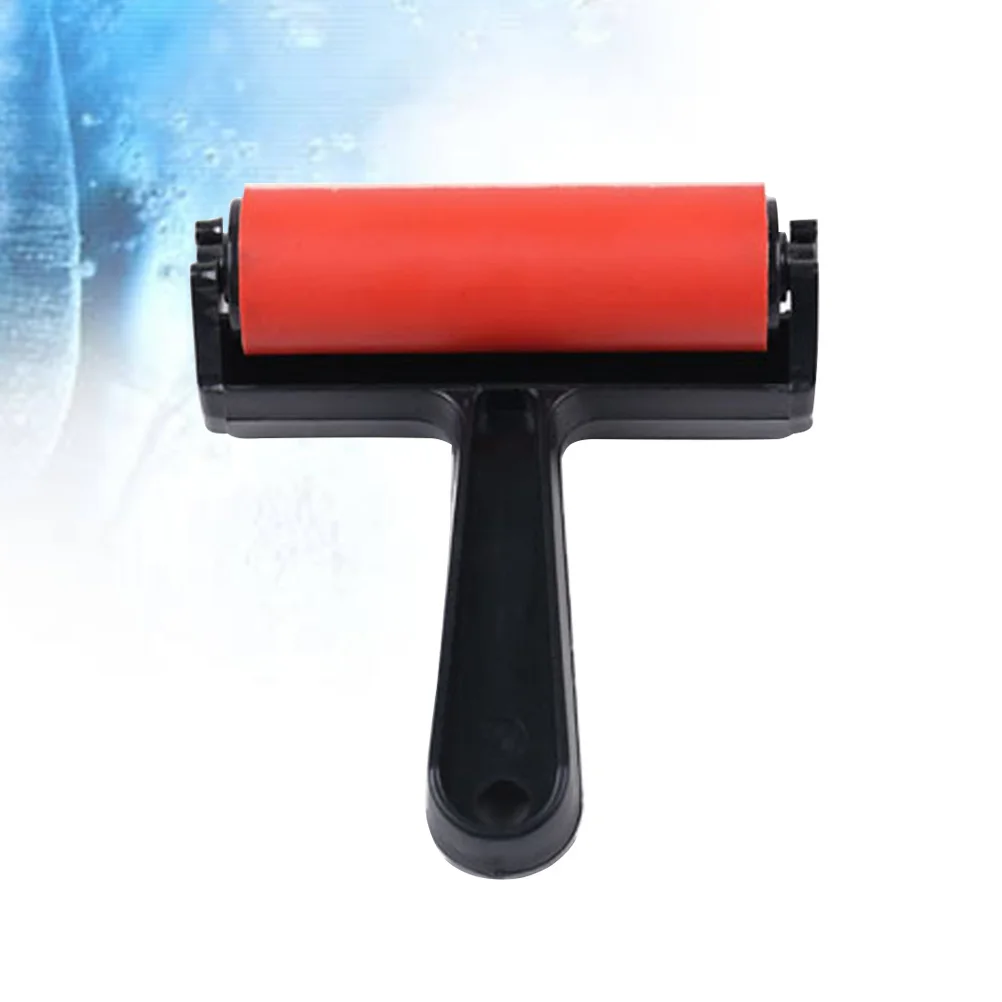 

10Cm Professional Printing Ink Roller Smooth Wide Coverage Durable Glue Applicator Extended Handle Easy Clean Painting Tool For