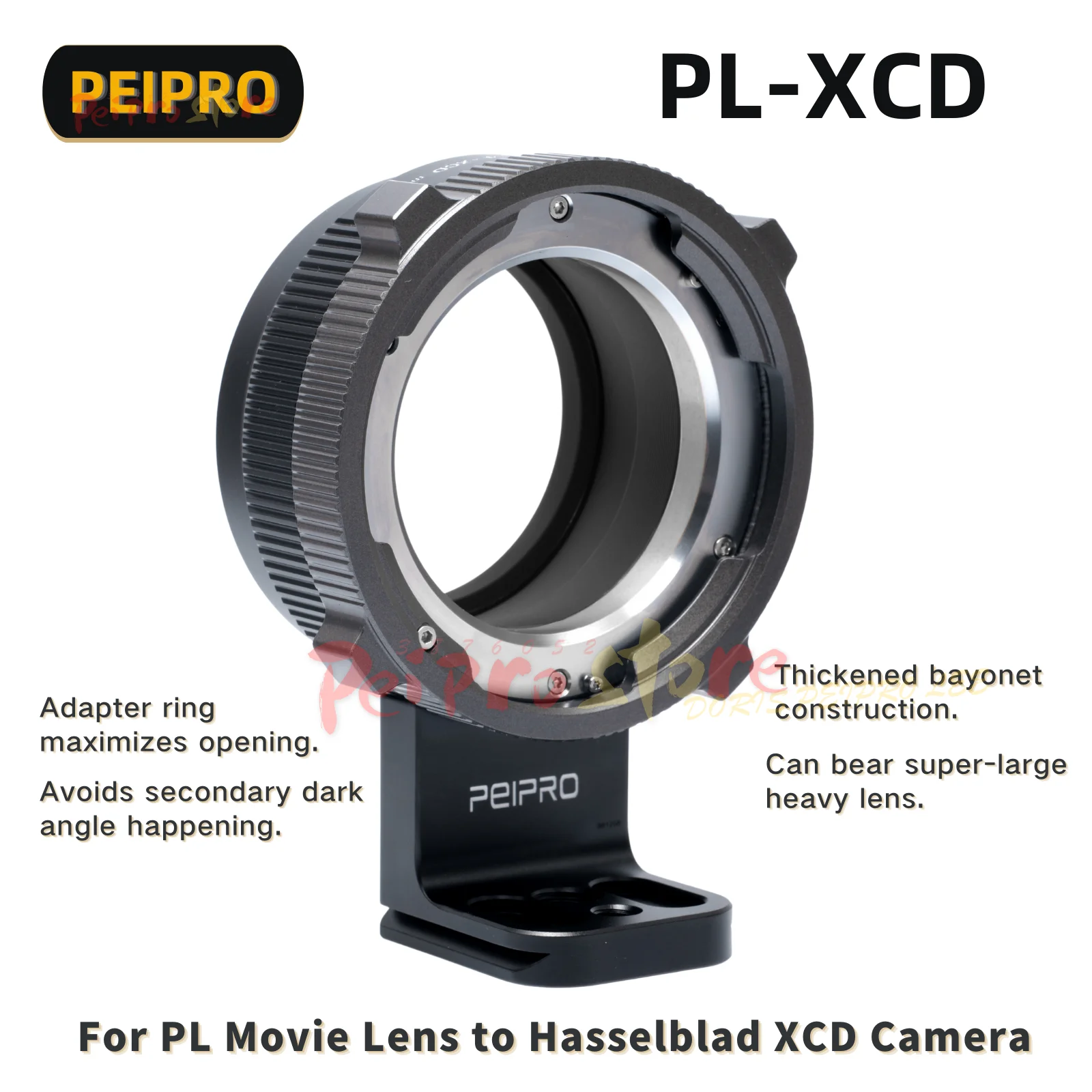 PEIPRO PL-XCD Lens Adapter Converter for ARRI PL Lens to HASSELBLAD X2D/X1D/X1DⅡ/907 mount Cameras