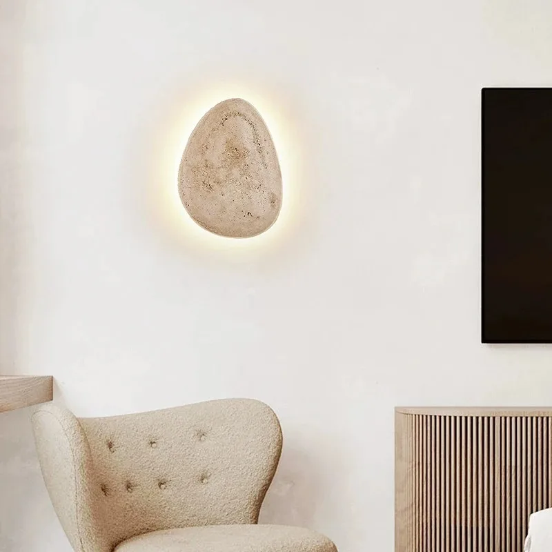 Modern Yellow Cave Stone Wall Lamp LED Pebble Sconce lighting For Hallway Atmosphere Light Staircase entryway light fixtures