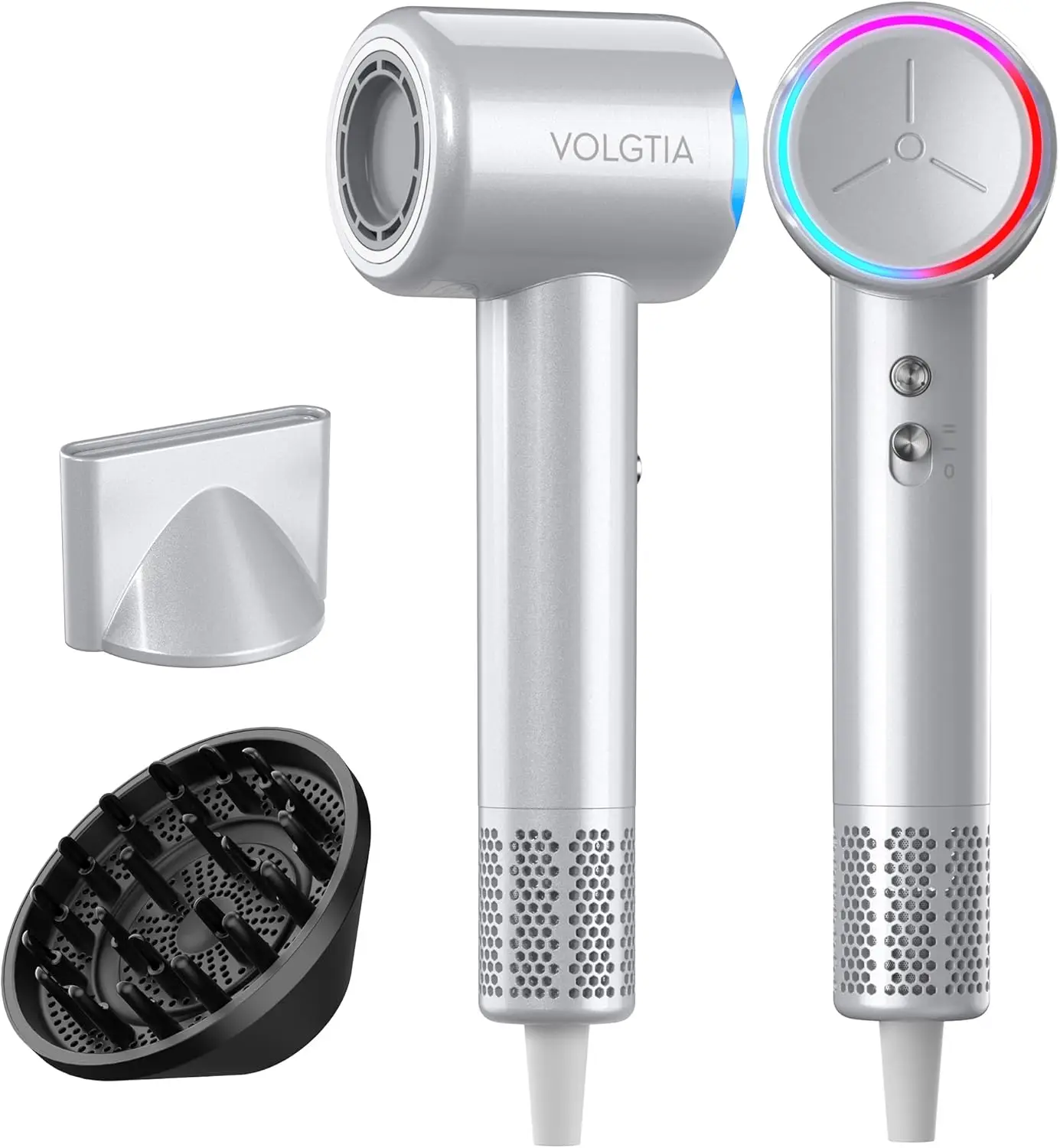 Professional Ionic Hair Dryer with Diffuser for Curly Hair, High Speed 110000 RPM, Frizz Control, Ultra-Fast Drying, Low Noise