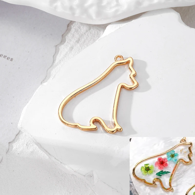 10 قطعة Kawaii الأيائل الطيور الدب الكلب فارغة قلادة صينية الحافة Charms بها بنفسك القرط قلادة اليدوية الحافة قالب صنع المجوهرات