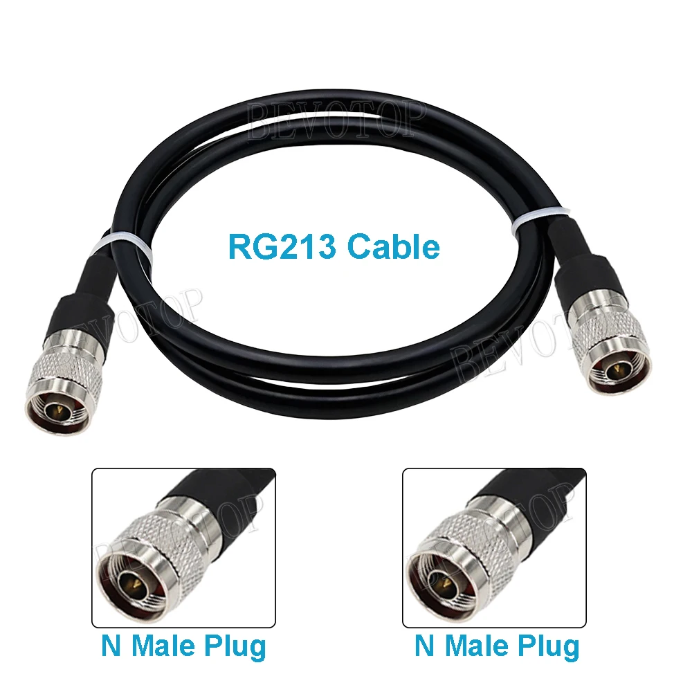 RG213 N-Type Male to N Male/Female Connector 50-7 Low Loss Pigtail Extension Jumper Cable for CB Ham Radio FM Transmitter
