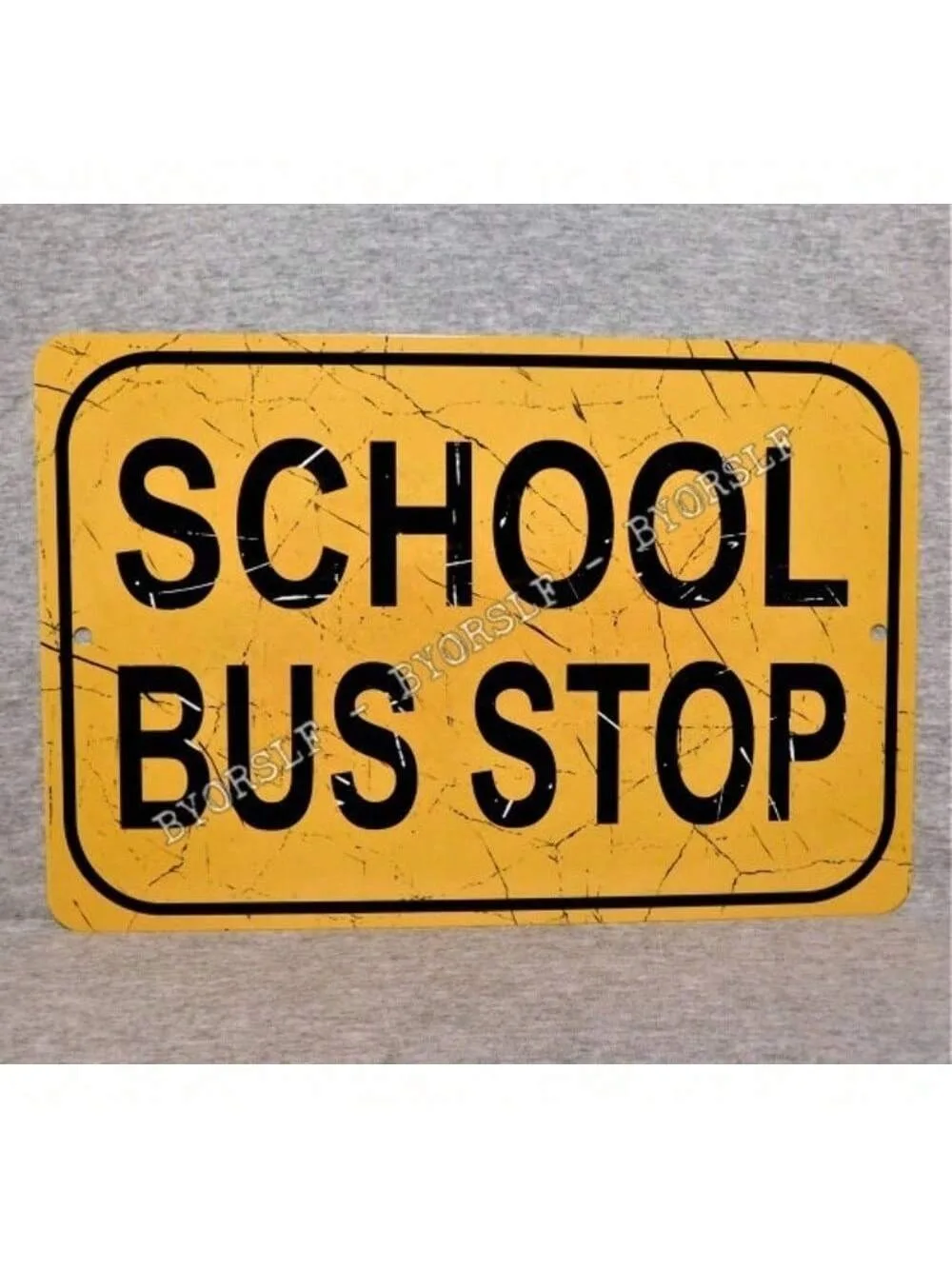 VANSPACE Metal School Bus Stop Sign Replica 8x12 Inch Metal Sign
