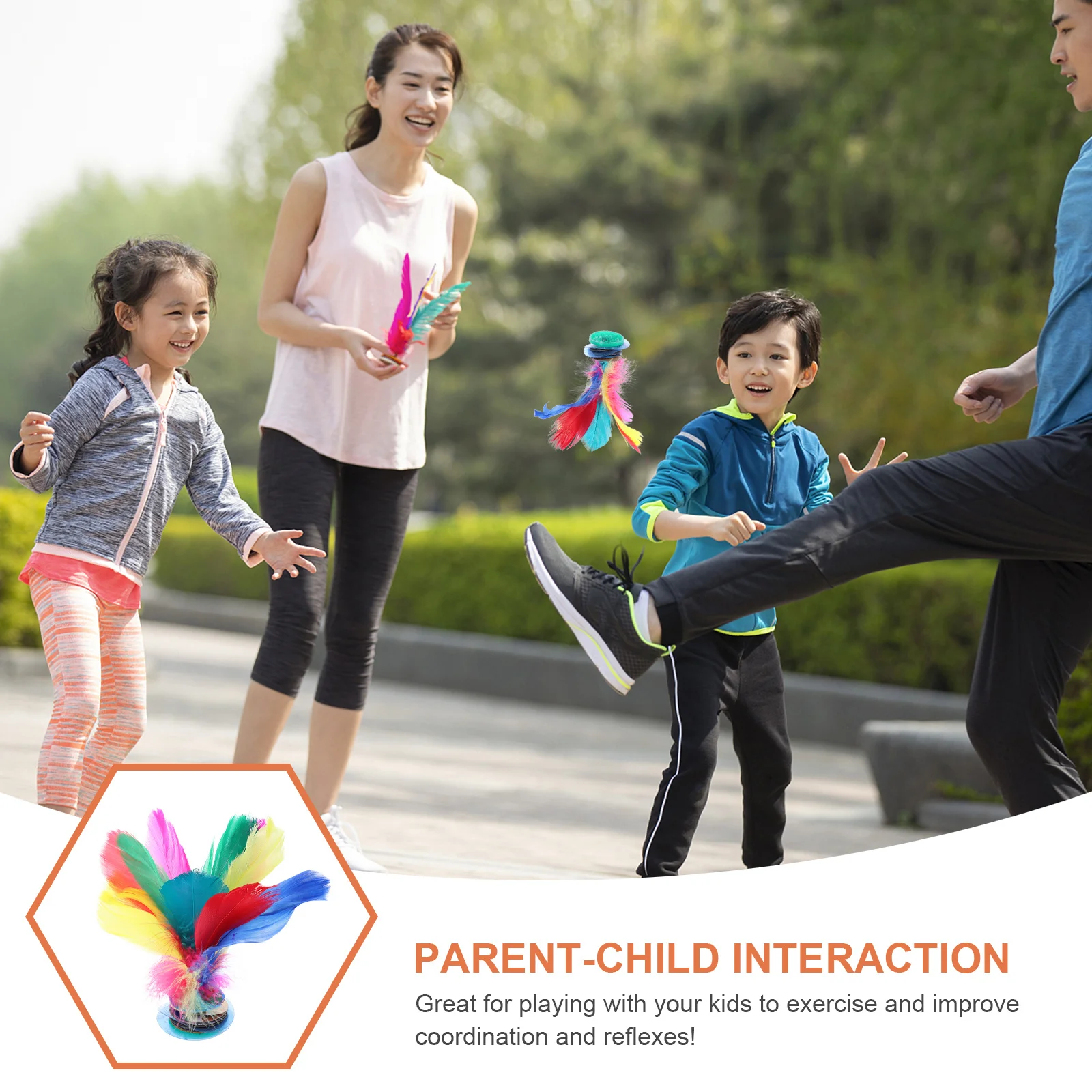 

Traditional Colorful Chinese Jianzi Kick Shuttlecock Outdoor Exercise Game for Kids Adults Kick Shuttlecock