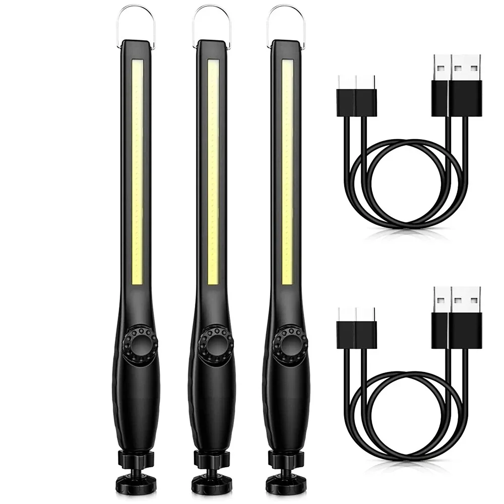 1- 5Pack COB + LED Zaklamp Magnetische Werklamp USB Oplaadbare Zaklamp Draagbare Lantaarn Inspectie Licht Camping Auto Reparatie Lamp