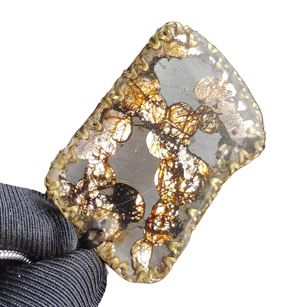 4.4g Brenham Olive Meteorite manual Pendant Olive Meteorite Natural Olive Meteorite Necklace Pendant Specimen Collection- TB262