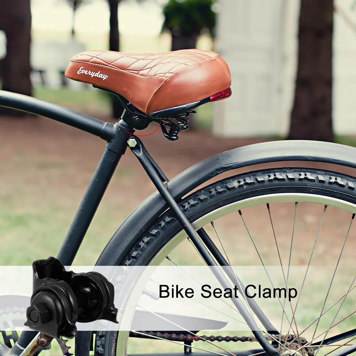 

4 Pcs Bike Seat Clamp Iron for St Rail Saddles Durable Adjustable Angle Seatpost Mounting Universal Fits Round Post Cycling