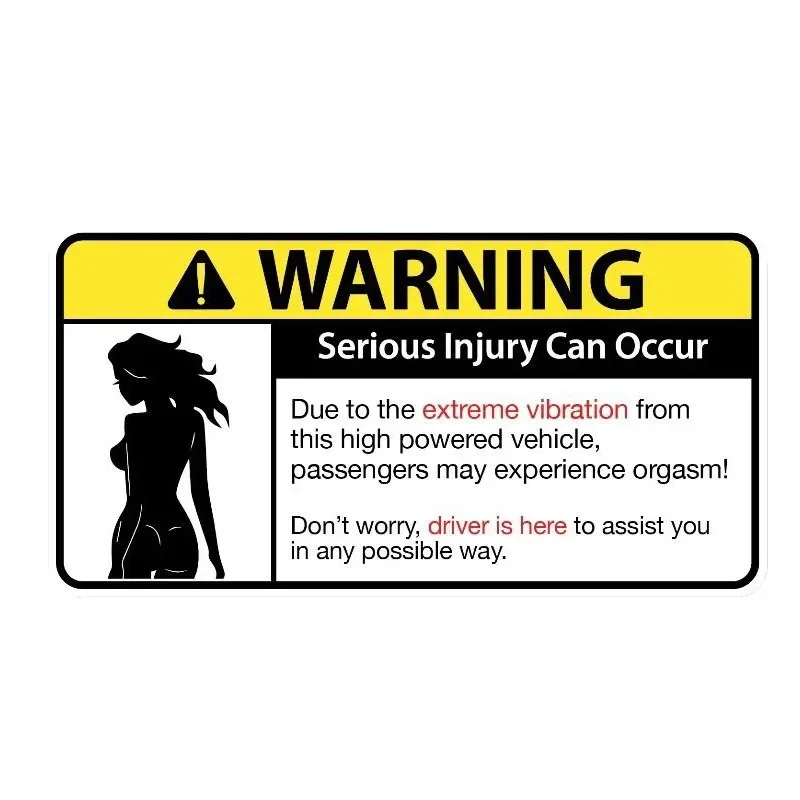 DON'T WORRY Sexy Girl Warning Serious Injury Can Occur PVC Decal Car Sticker 16.4cm*8.4cm