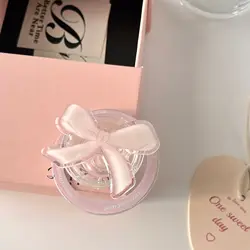 Korean Cute Pink Ribbon Bow Magnetic Holder Grip Tok Griptok Phone Stand Holder Support For iPhone For Magsafe Smart Tok