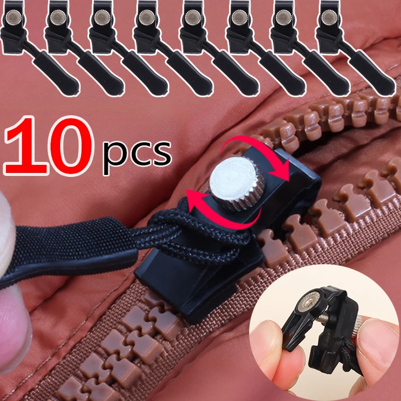 10pcs 3 Sizes Universal Instant Fix Zipper Repair Kit Replacement Zip Slider Teeth Rescue Sewing Clothes Bag Zippers Accessories