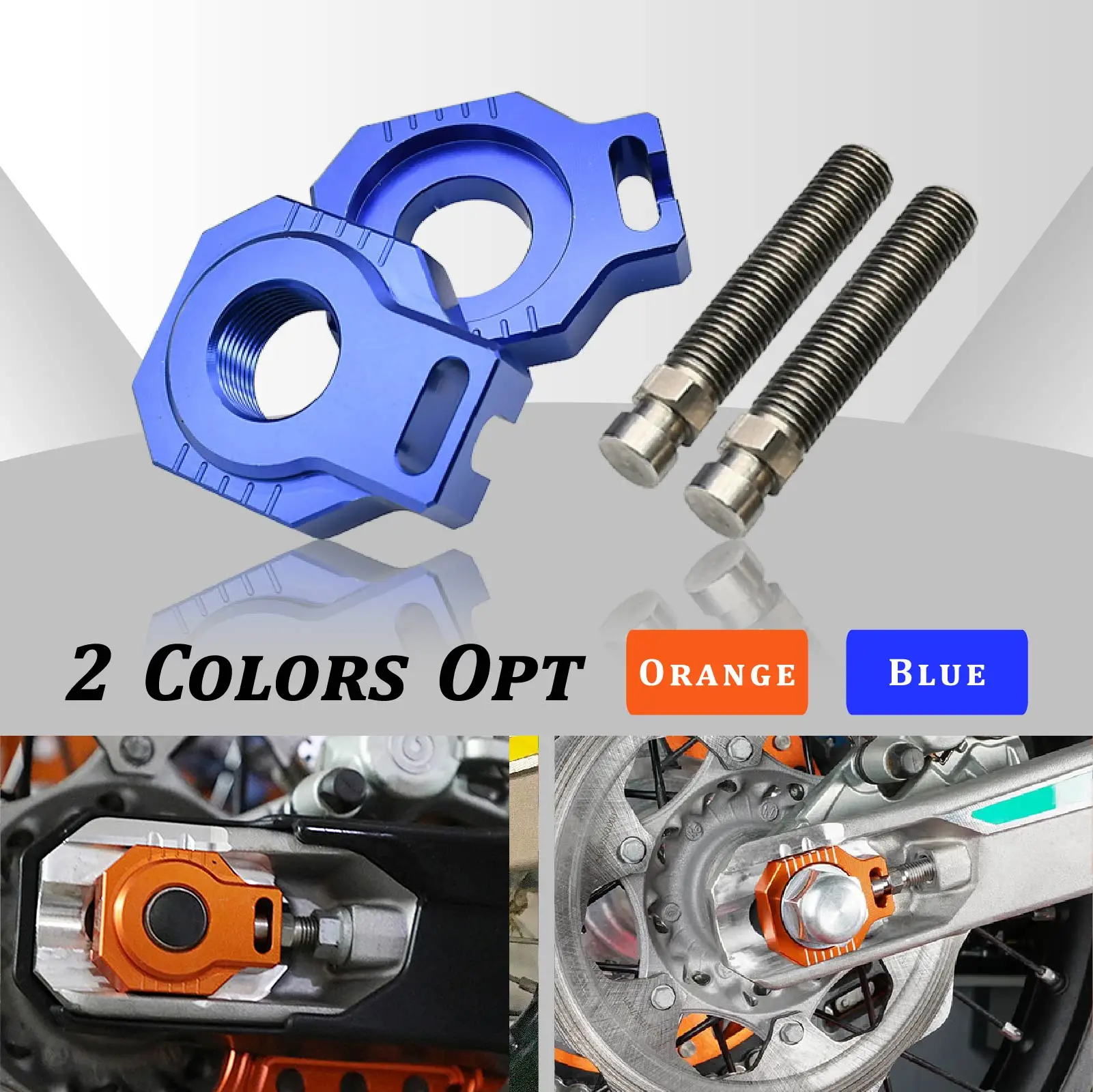 Motorcycle 20mm CNC Rear Chain Adjuster Axle Blocks For KTM SX SXF XC XCF XCW XCWF EXC EXCF125 150-300 350 400 450 500 530