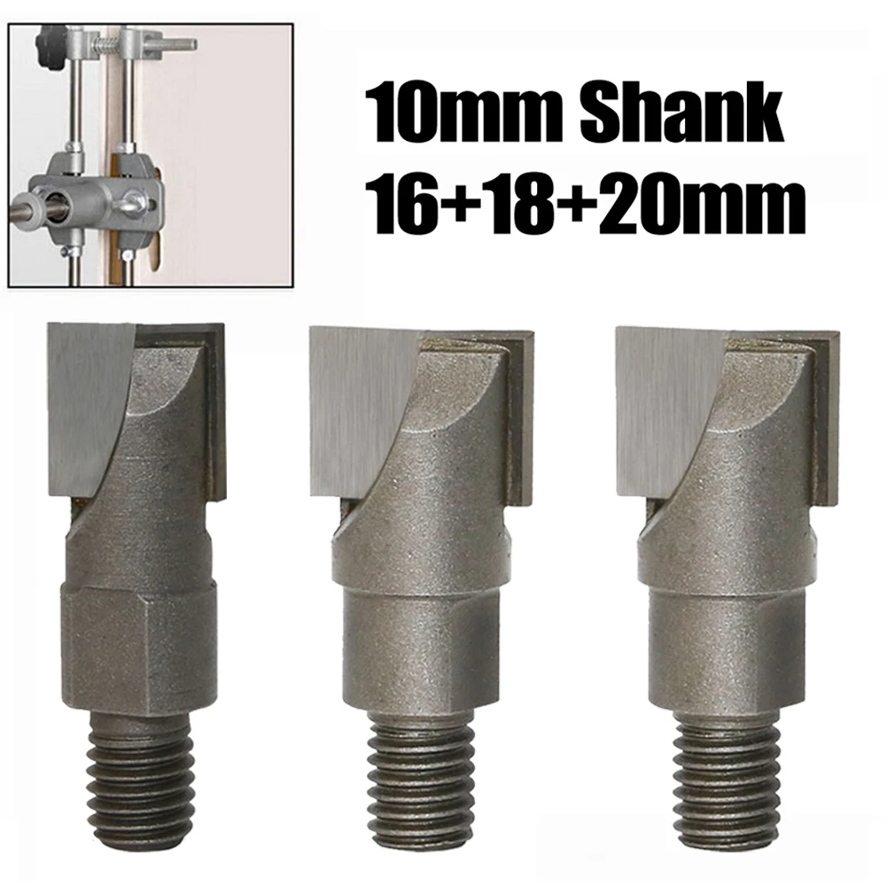 

Power Tools Milling Cutter 10mm Shank 16/18/20MM 3pcs CNC Door Lock Slotting Milling Cutter Router Bit Brand New