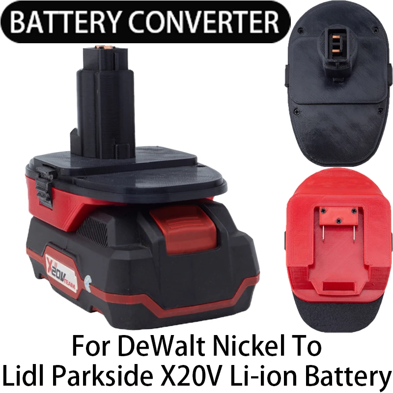 

Adapter for DeWalt Nickel series tools to convert to Lidl Parkside X20V Li-ion battery adapter power tool accessories