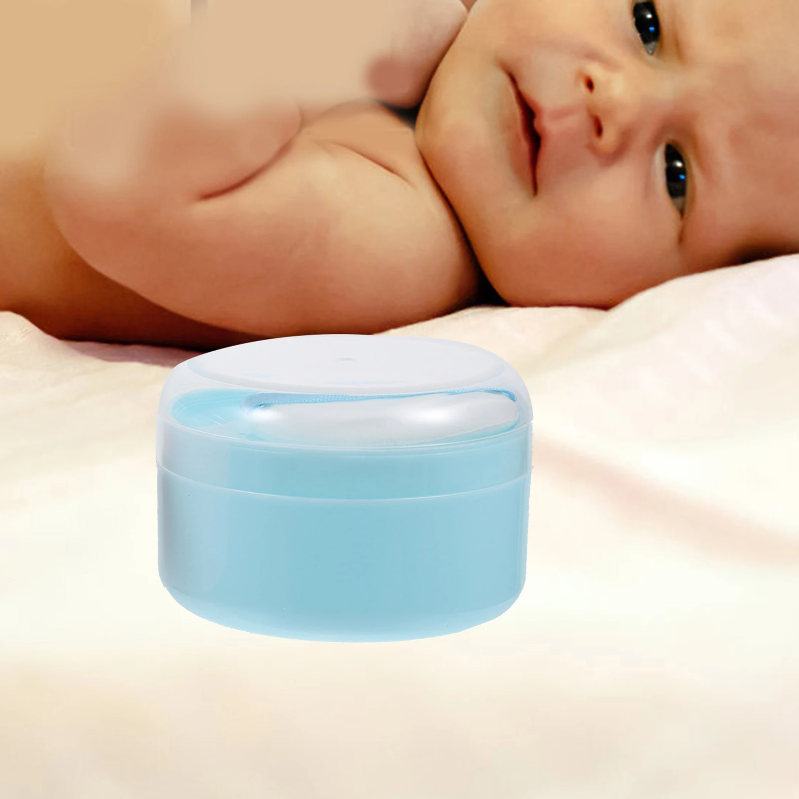 

2 pcs Puff Box Container Body Puff Empty Lightweight Portable Travel Home Practical Sealing Lid Easy Remove