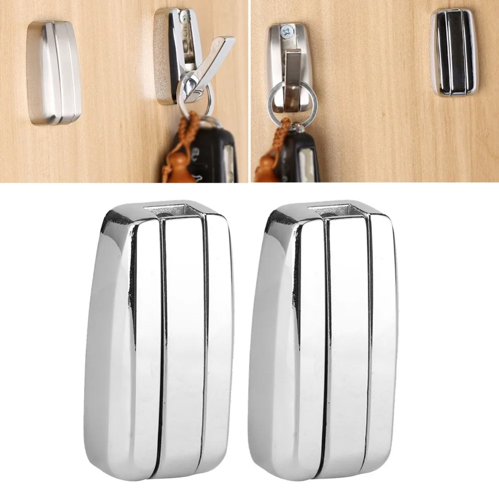 2pcs Space Saving Concealed Hook Folding Hooks Zinc Alloy Bright Silver Wall Hooks Towel Holder Wall Mount