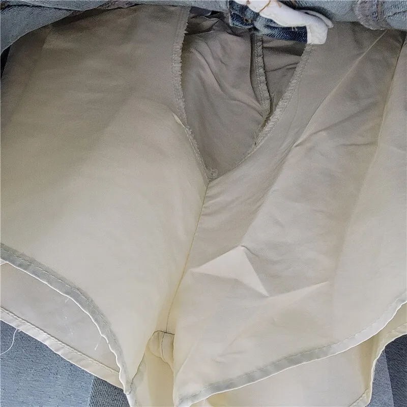 WTHT Nieuwe Mode vrouwen Doen Oude Wassen Denim Mini Rokken 2025, Lente Trendy Hoge Taille A-lijn Rok Vrouwelijke 1LS1229