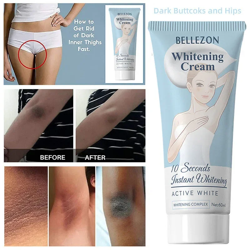 10 Seconds Instant Bellezon  Whitening Cream Underarm Armpit Whitening Cream Legs Knees Private Parts Body Whitening Cream 60ml