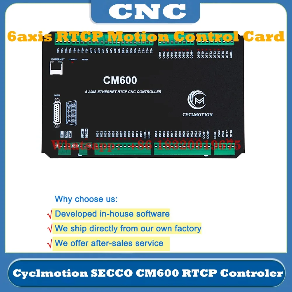 

Cyclmotion 6axis controller CNC engraving 3D simulation processing trajectory preview realtime toolpath CM600 Support RTCP