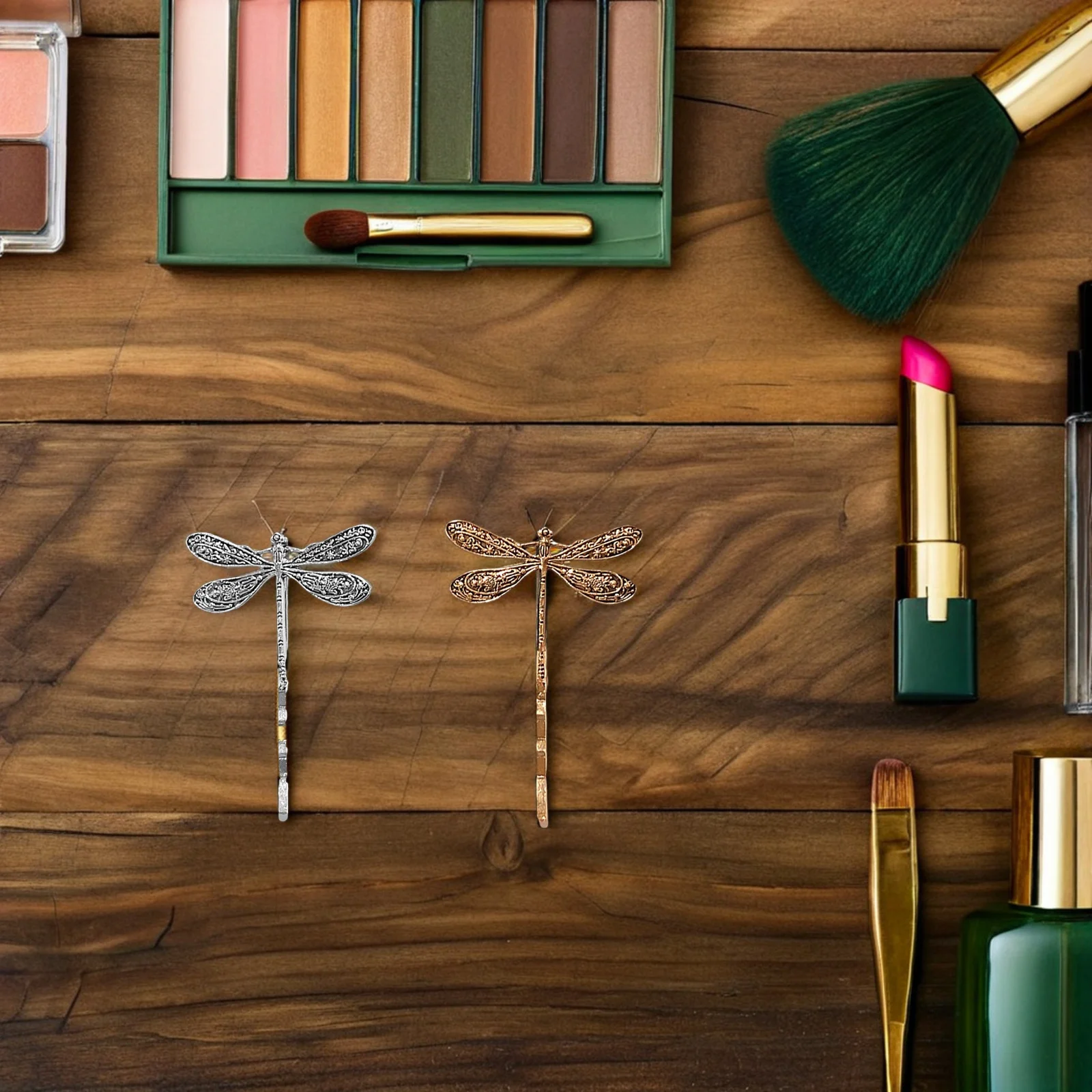 6 قطع من مشابك الشعر المعدنية الصغيرة على شكل اليعسوب للنساء، إكسسوارات الشعر المزخرفة، ملابس الحفلات والولائم