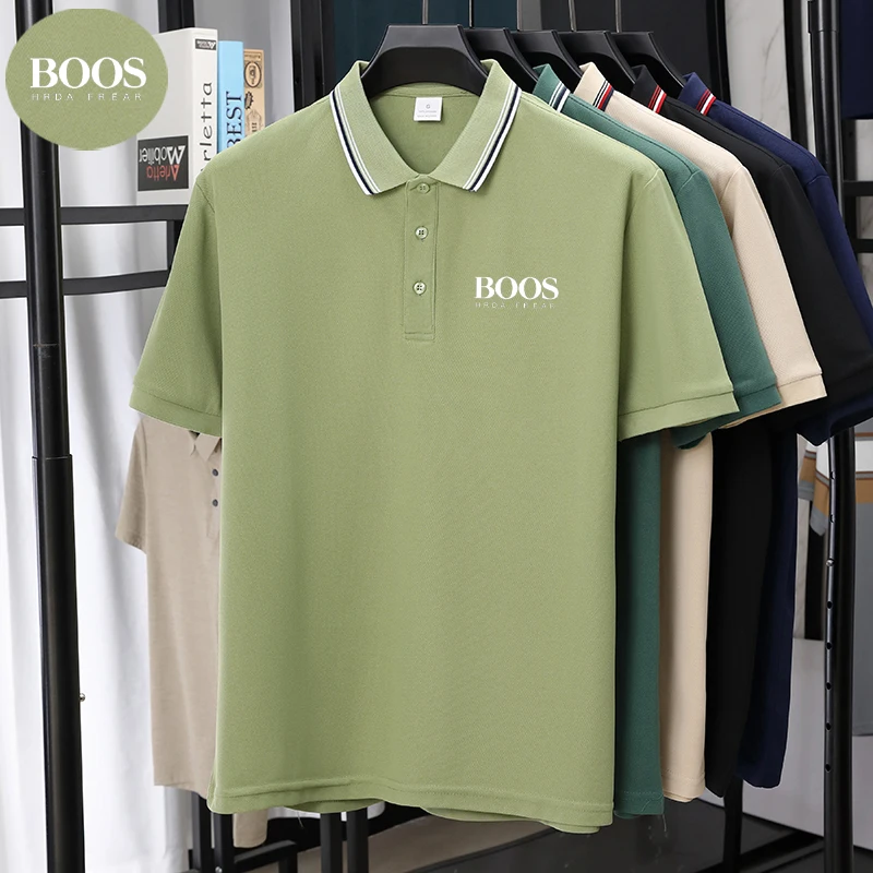 Plus Size New Summer Embroidered LOGO Polo Shirt Men's Short Sleeve Top Business Casual Breathable Polo-shirt for Men