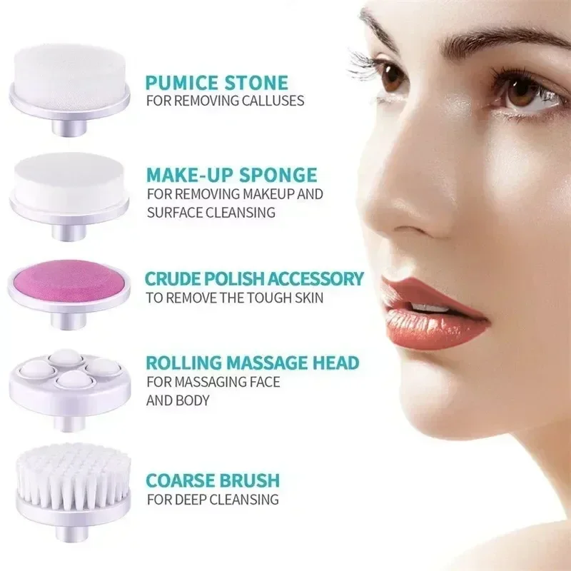 Facial Cleaner 5 IN 1 Face Cleansing Brush Wash Machine Spa Skin Care Massager Blackhead Cleaning Facial Cleanser Tools