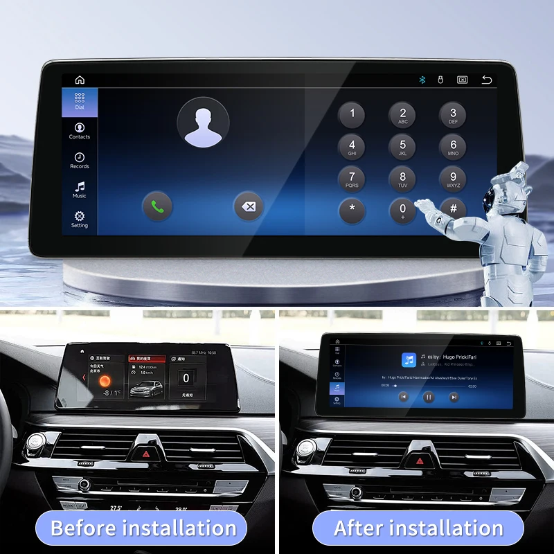STWEI 12.8inch 2400*900 HD Display Touch Screen For BMW 5 Series G30 G31 G32 G38 EVO Wireless Carplay Android Auto Car Player BT