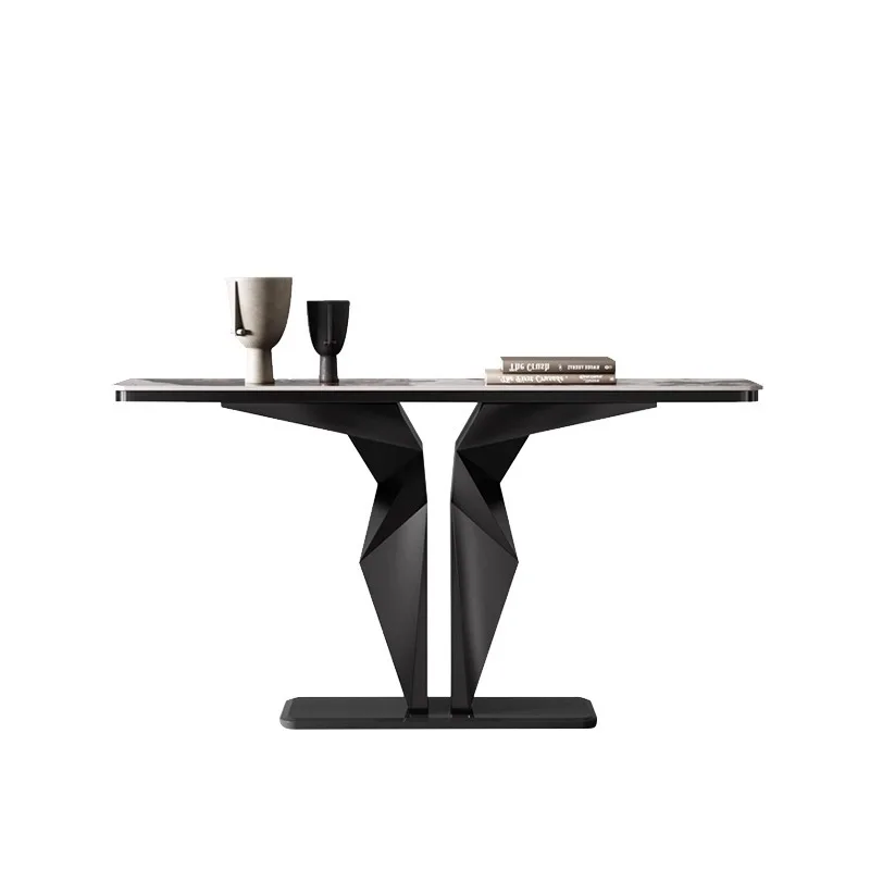 Light luxury high-end entrance table, modern living room designer creative Italian entry, facing the door against the wall,