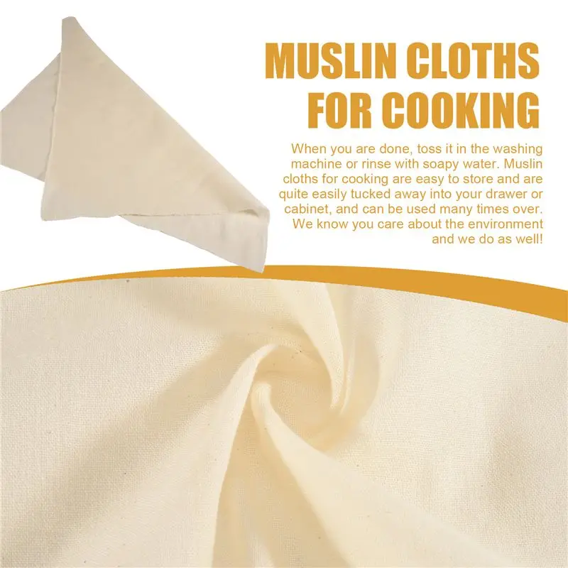 Muslin Cloths For Cooking, Unbleached Cheese Cloths,Cotton Reusable And Washable Cheese Cloths For Straining-B51B