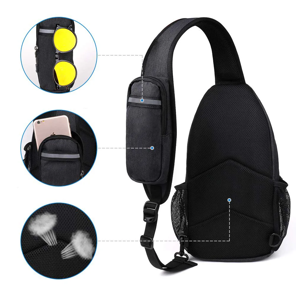 Wear Resistant Men Chest Bags Fashion Crossbody Bag Outdoors Men's Shoulder Bag Diagonal Backpack Messenger Phone Bag Chest Pack