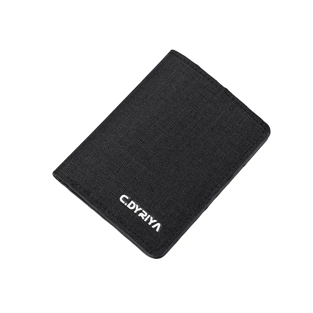 

Portable Canvas Women Men Short Wallet Multi-purpose Zippered Coin Purse Multi-Pocket Bifold Business Card Holder