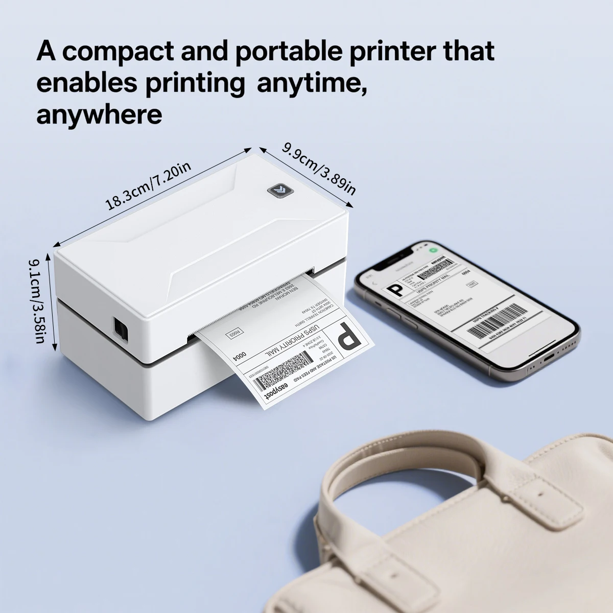 Marklife Portable Thermal Printer D100 White Wireless Bluetooth Shipping HD Printer Compatible with iPhone Android Mac Window