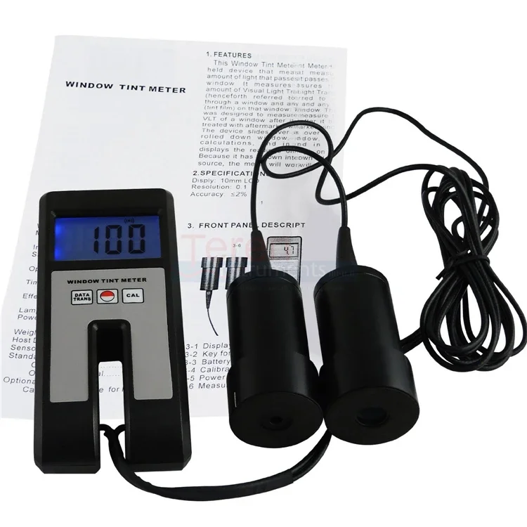 WTM1100 Portable LCD Light Transmittance Tester Car Window Tint Meter For Glass and Turbidity or Clarity Analyzer For Liquids
