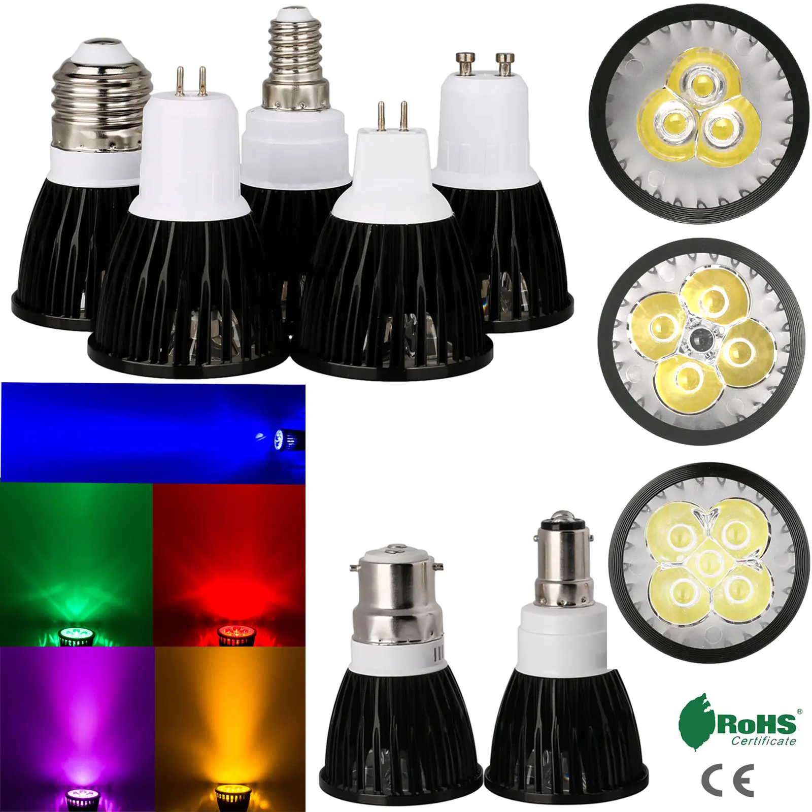 Dimmable Led Spot Light 15W 12W 9W Gu10 Mr16 E27 E14 B22 Nautraal White 110V 220V Bulbs R80 Bulb Gu5.3 Warm 3200K 12V For Living