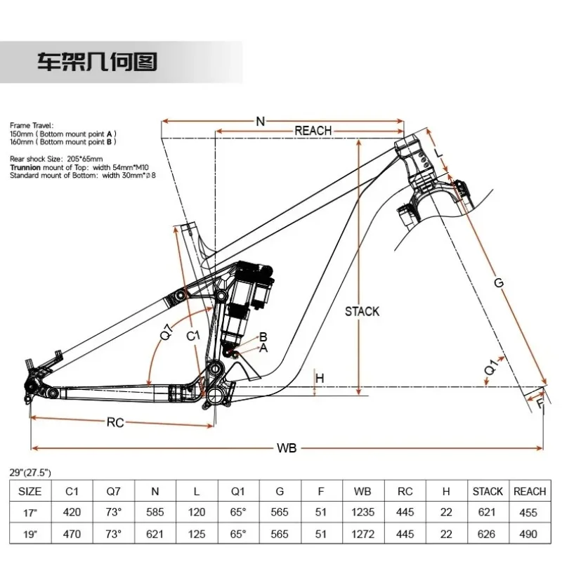 TWITTER ENDU150 Aluminum Alloy Soft Tail Mountain Bike Frame BOOST-148 Barrel Axle Enduro Off-Road Trunnion Rear Ball