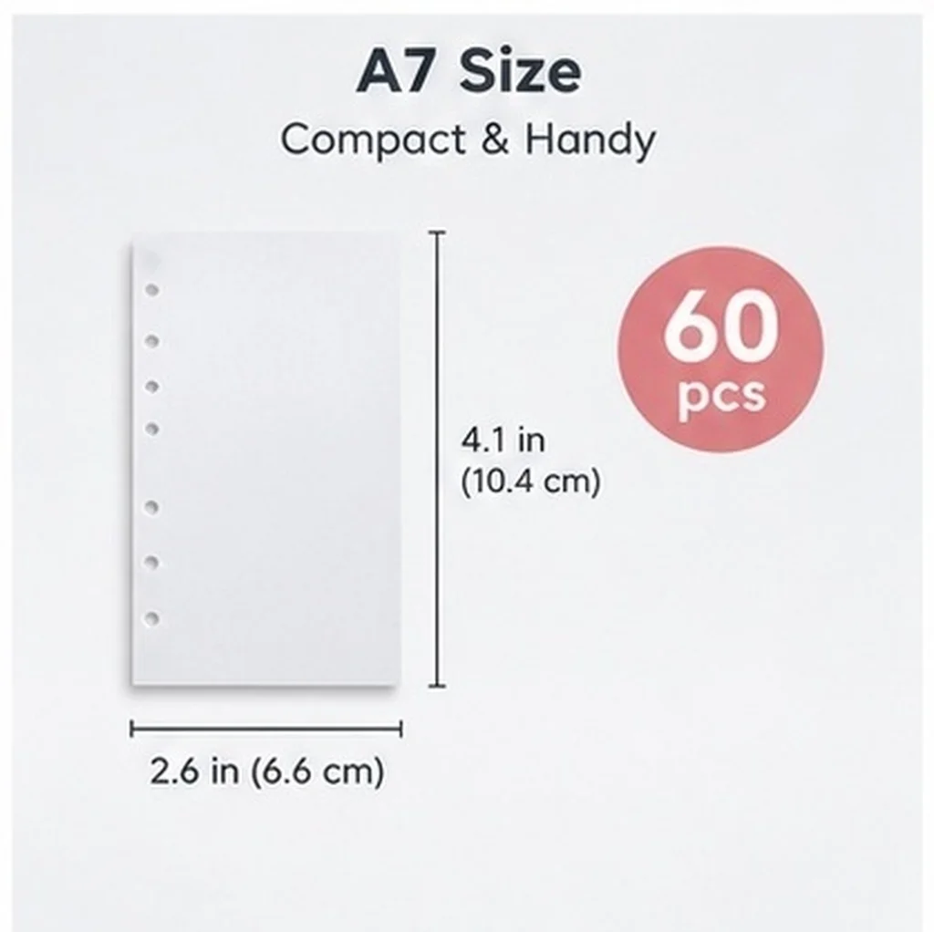 60Pcs Sticker Album Binder Refill Sheets Double Sided Release Paper for Sticker Collecting Organizing Storage Craft A7