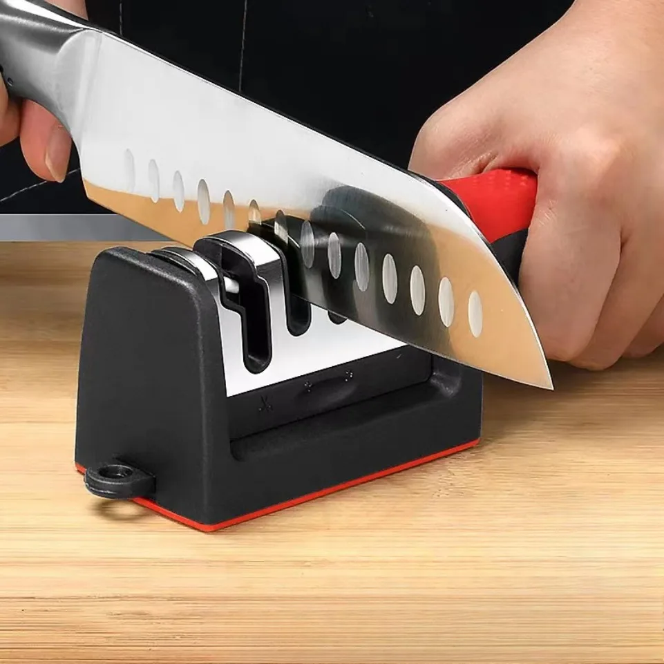 

3/4in1 Knife Sharpener Triple-Stage Sharpening System for Kitchen Knives/Scissors/Tools Handheld Sharpening Stone