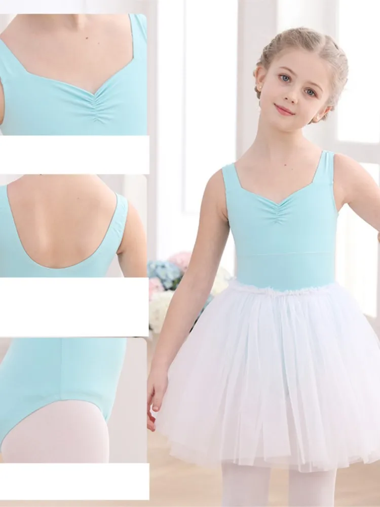 New Fashion Gymnastics Jumpsuit Ballet Suit Girl Performance Costume 100-170cm height