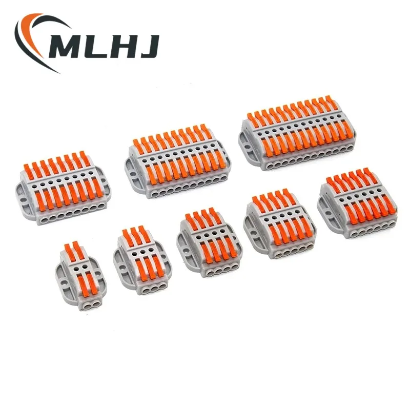 Mini Quick Wire Conectores, Universal Compact Household Wires, Splicing Push-in Bloco Terminal com Furo de Fixação, 1 Pc