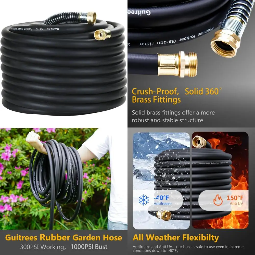 

Сверхмощный садовый шланг 5/8 дюймов длиной 100 футов — рабочее давление 200 фунтов на квадратный дюйм, взрыв 1000 фунтов на квадратный дюйм — устойчивый к горячей и холодной воде — пятислойный