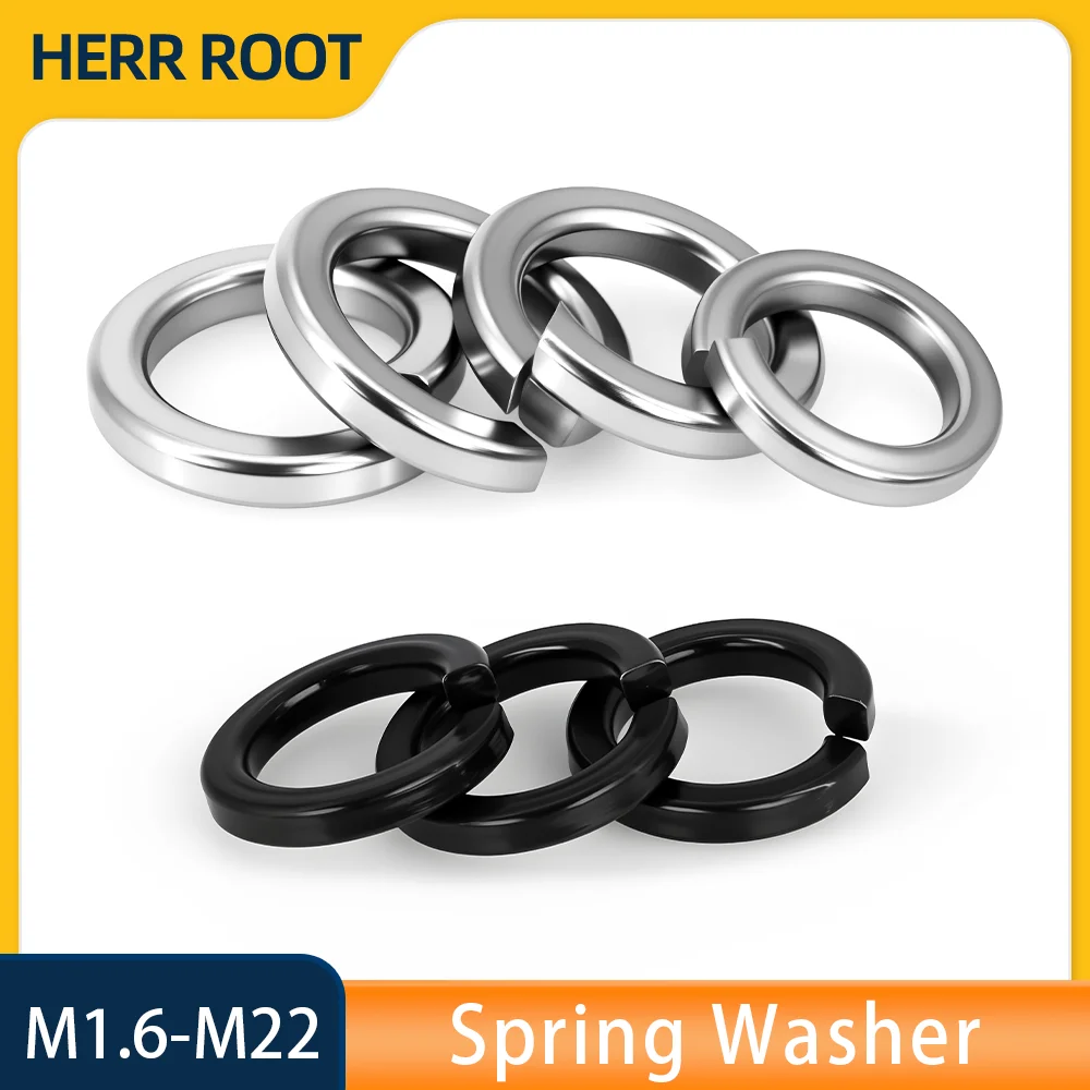 10/40/100pcs 304 Stainless Steel Spring Split Lock Washer M1.6 M2 M2.5 M3 M4 M5 M6 M8 M10 M12 M14 M16 M18 M20 M22