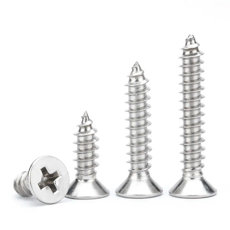 Cross Recessed Countersunk Flat Head Self-tapping Screw M3 M3.5 M4 M5 M6 Stainless Steel Phillips Screw Furniture Screw