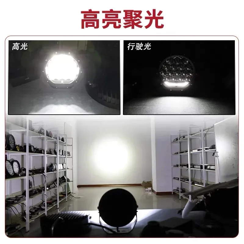 High‑Power 12V Round LED Off‑Road Spotlight, Ultra‑Bright Driving Work Light for Car Bumper, Roof Rack & 4×4 Modifications
