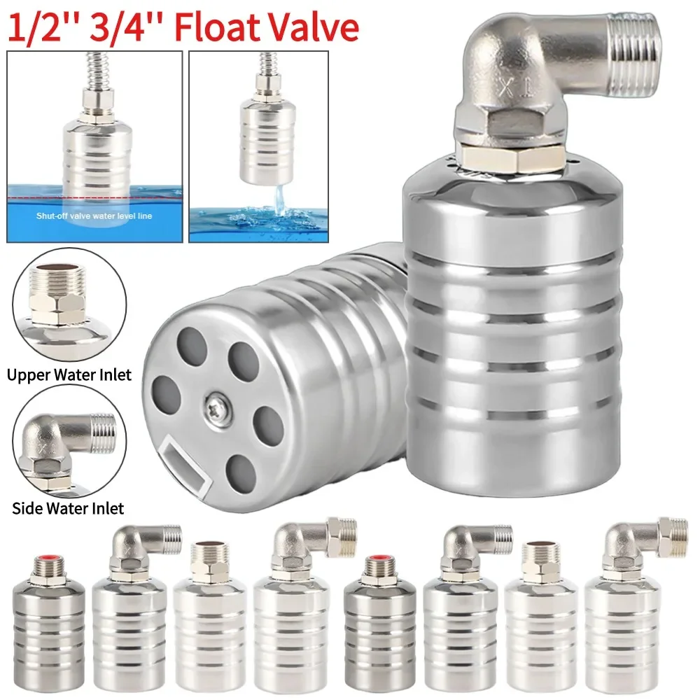 

1/2/3 шт. плавающий шаровой кран из нержавеющей стали, автоматический клапан контроля уровня воды 1/2 3/4 поплавковый клапан, запорный клапан резервуара для воды