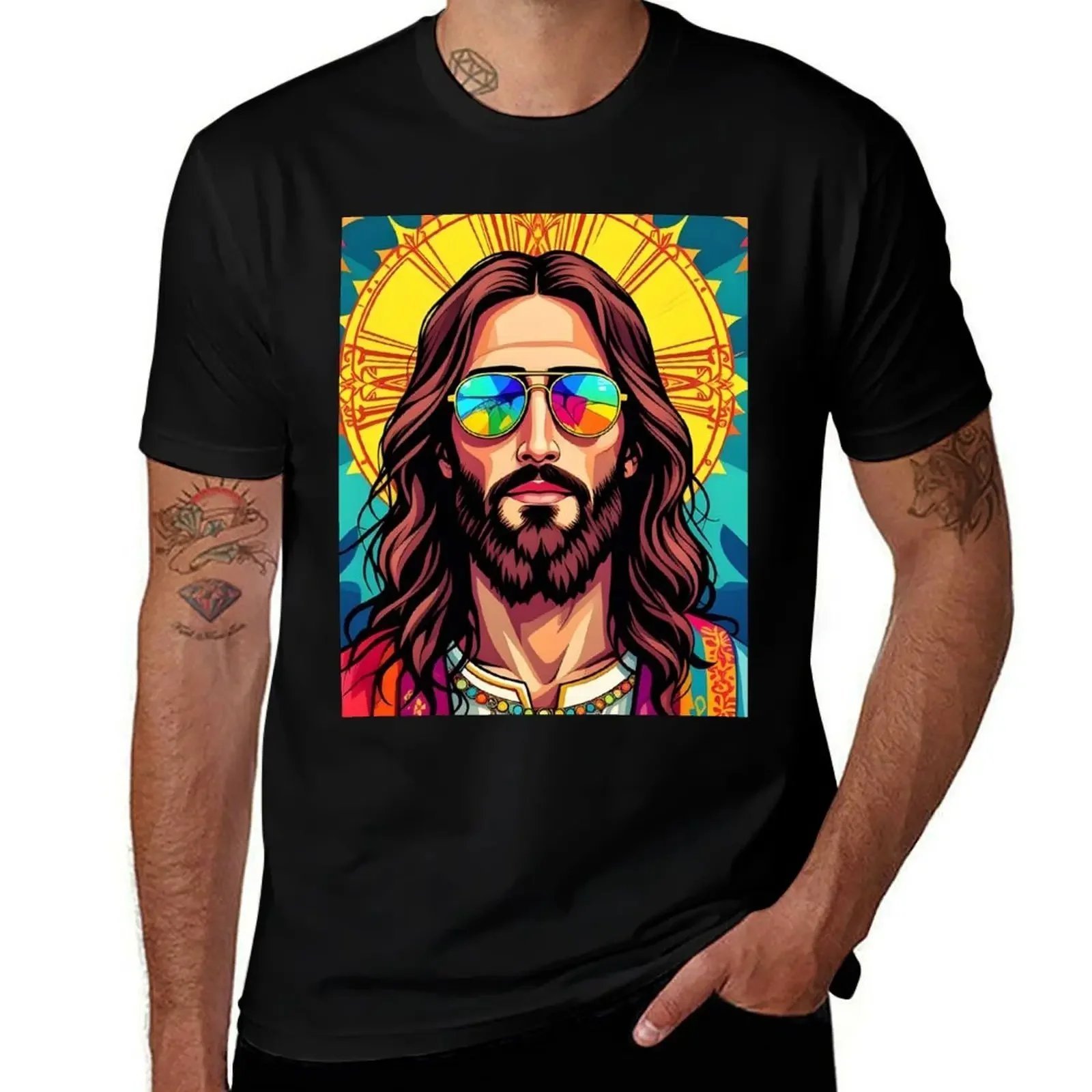 

Jesus T-Shirt basketball graphic tees animal prinfor boys sports fans quick drying mens graphic t-shirts hip hop