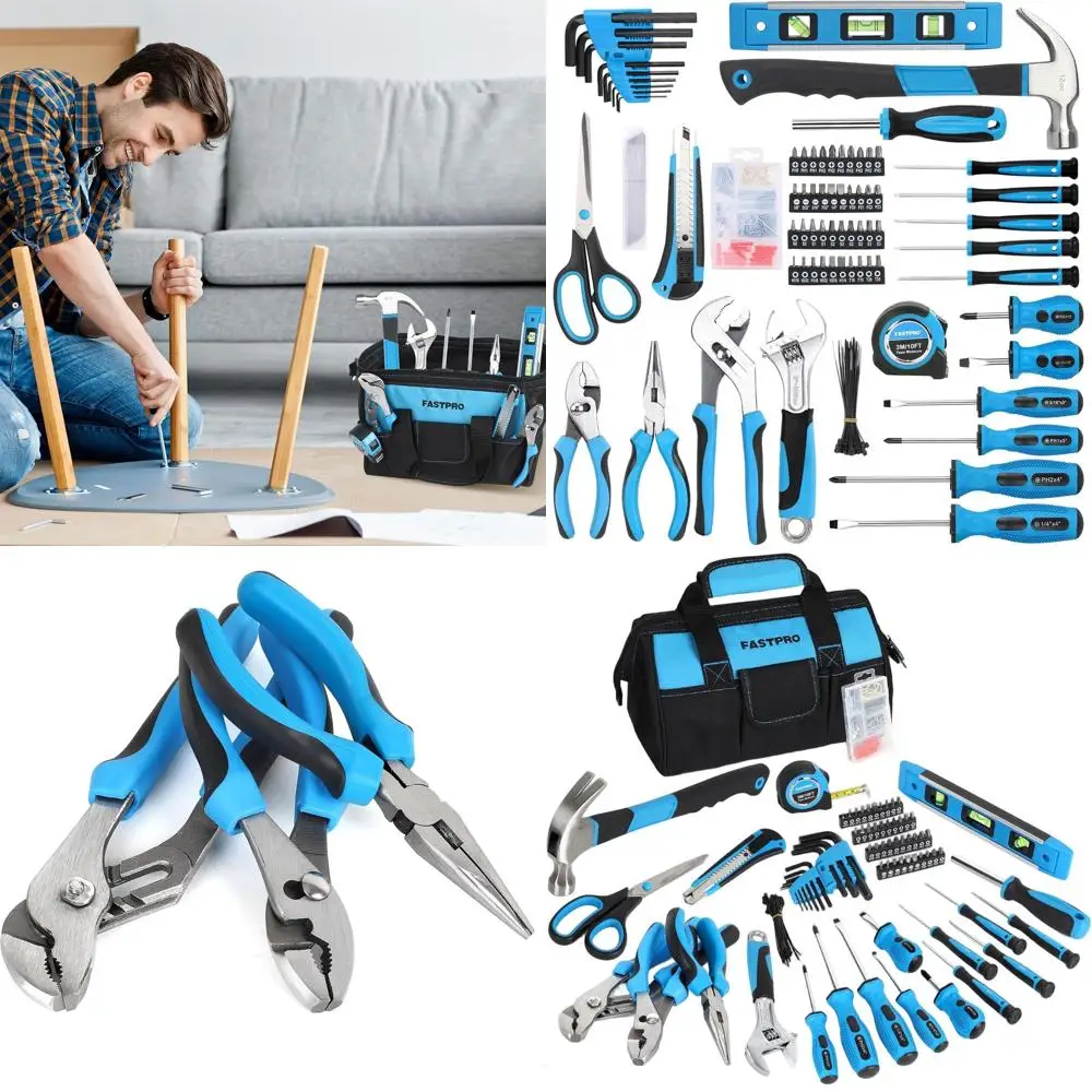 

Набор инструментов для ремонта дома из 220 предметов с синей сумкой для хранения 12 дюймов