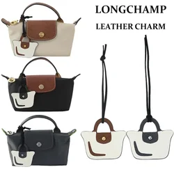 Cute Small Bag of Cowhide Pendant Cute Mini Bags Pendant for Longchamp Mini Bag Accessories Genuine Leather keychain Pendants